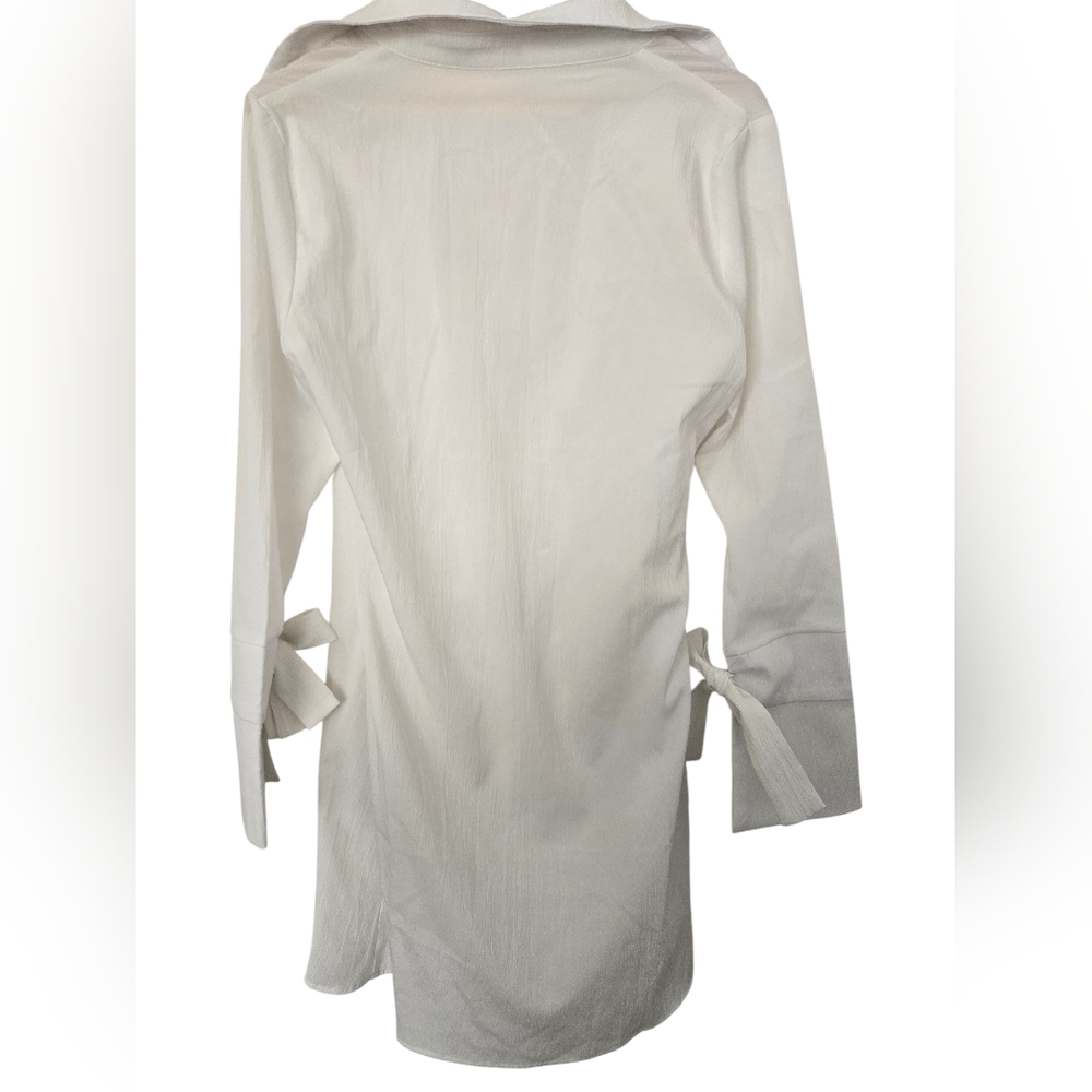 Micas White Wrap Blouse Dress Size XL - Picture 4 of 5